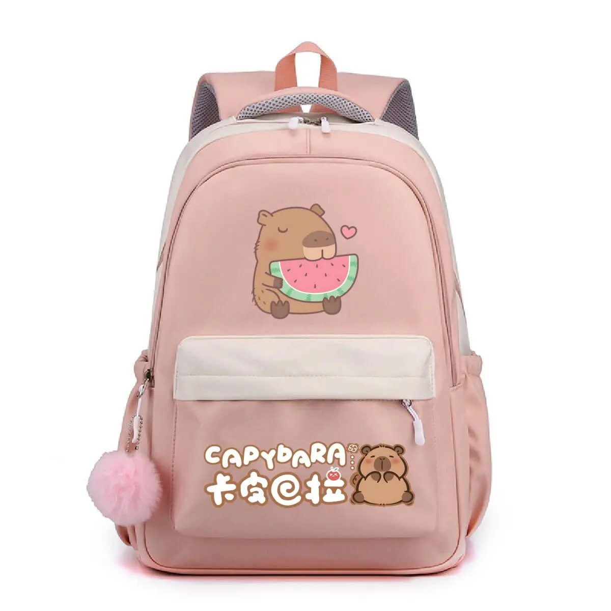 

Cute Capybara & Watermelon Print Backpack for Boys Girls Teeneger Children Student Cartoon Schoolbags Capybara Lovers Backpack