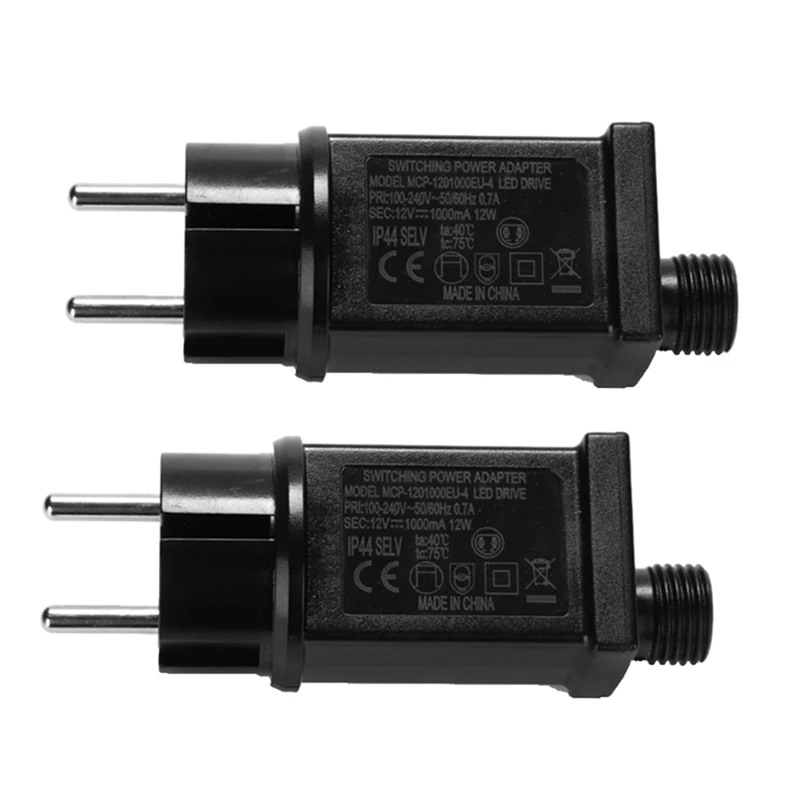 2x Power Adapter 12V 12W Altijd Helder/Knipperend Drive Power Led Driver Waterdichte Ip44 Power Adapter