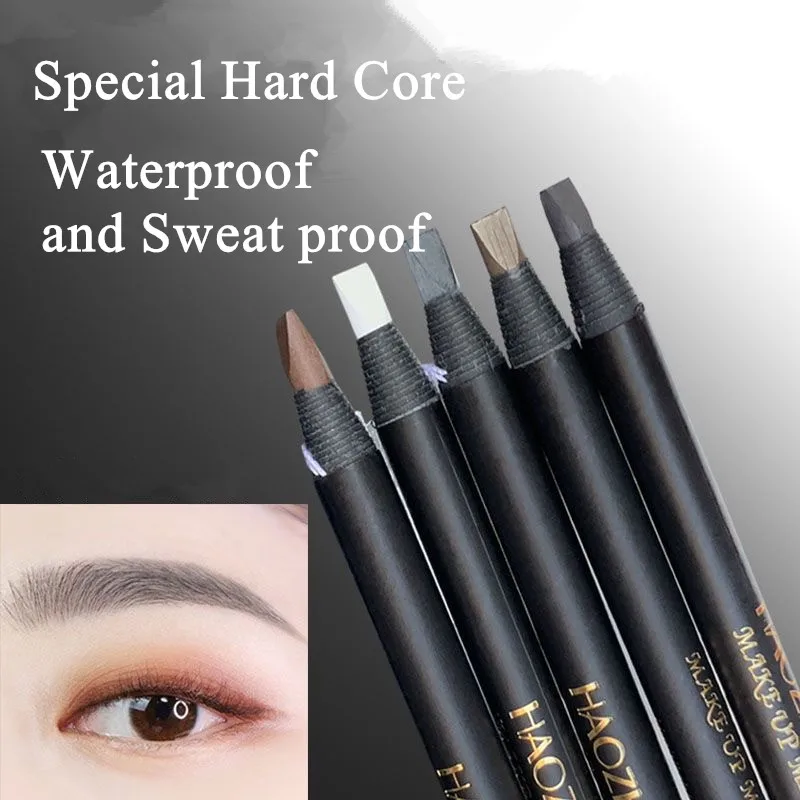 Hard Microblading Eyebrow Pen Natural Wild Brows Eye Brow Definer Enhancers Pencil Waterproof Long Lasting