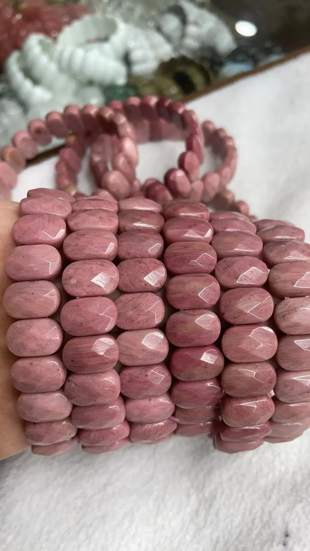 Natural Rhodochrosite Cut face Hands piatoon 9x13mm Length Dagree 22 Grain