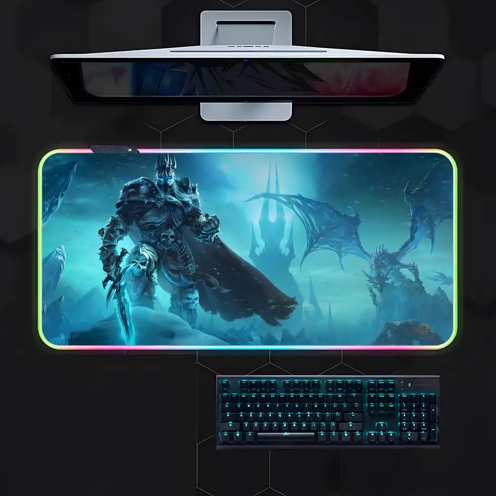 Accessori per computer World Of Warcraft Mouse Pad Gamer Luminescenza Led Mouse Pad Tavolo da gioco Rgb Deskmat Tastiera Pc Mousepad