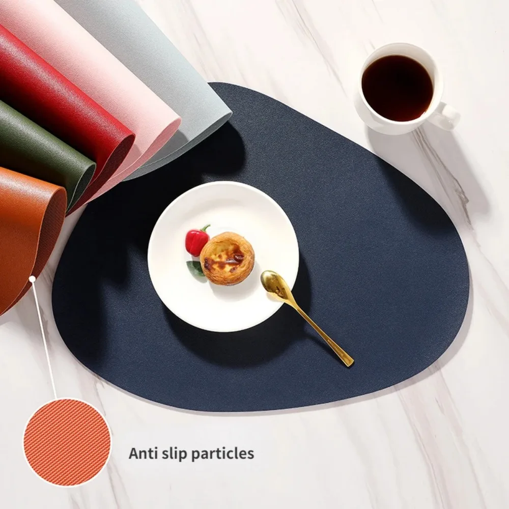 Water Droplet-Shaped Vegan Leather Placemat Heat-Resistant,Non-Slip,Eco-Friendly Dual-Side Design for Dining,Gifts & Outdoor Use
