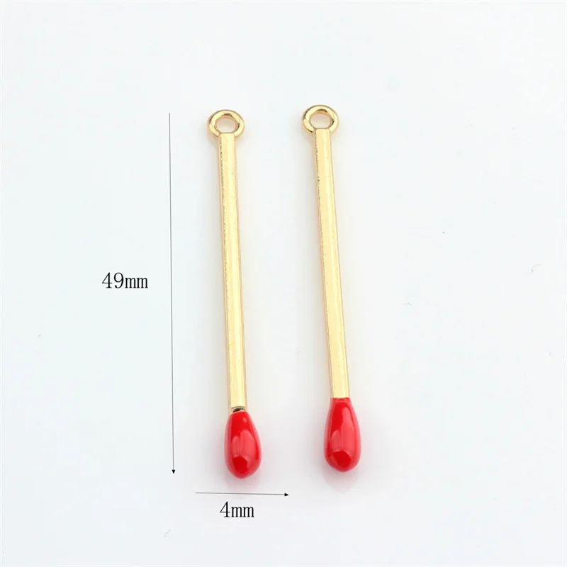 6pcs New Korean Match Matchstick Charms For Jewelry Making DIY Necklace Earrings Earring Bracelets Key Chain Charms Supplies