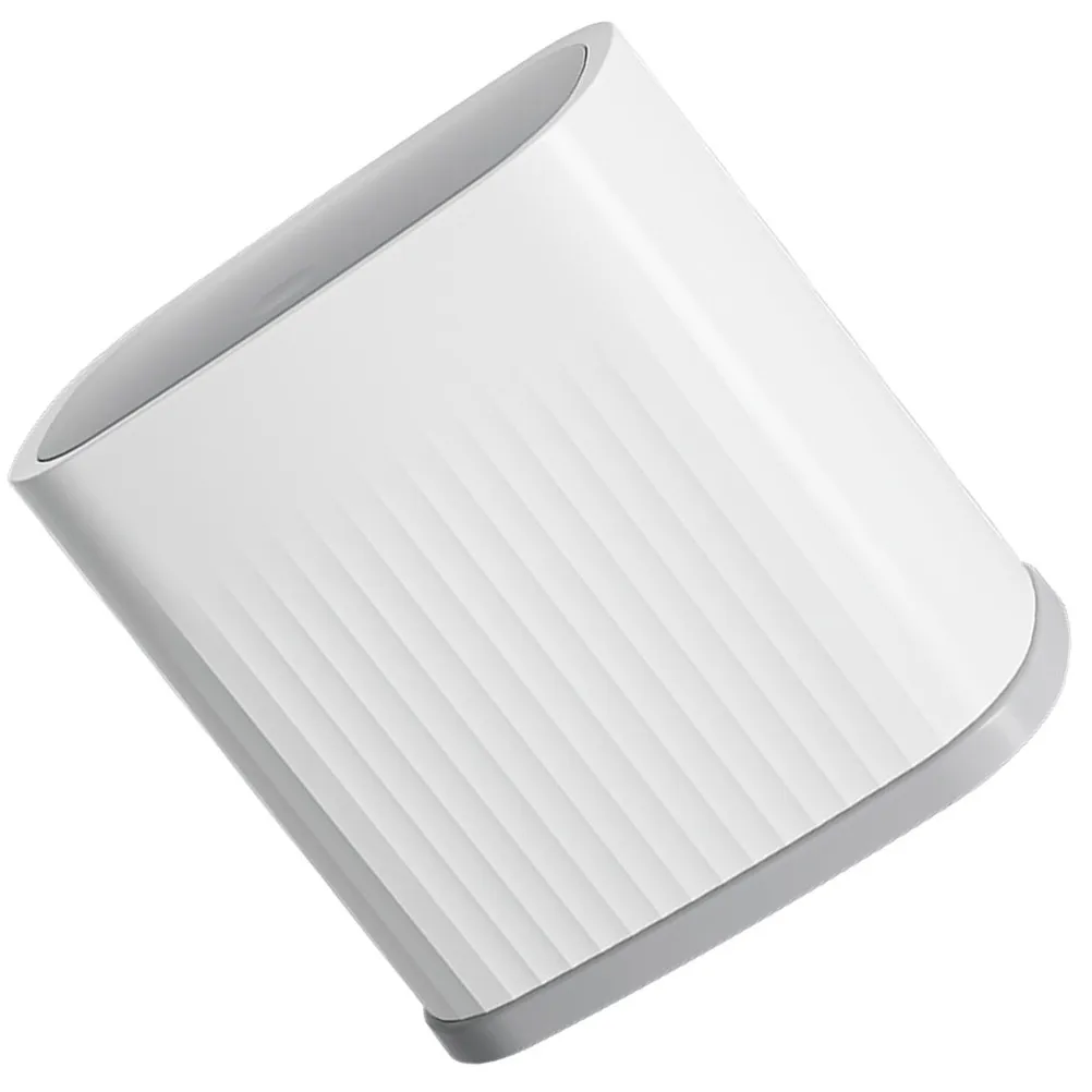 

Plastic Trash Can Press Lid Slim Wastebasket Garbage Container Bin Bathroom Kitchen Household Waste Bin Covered Trash Can
