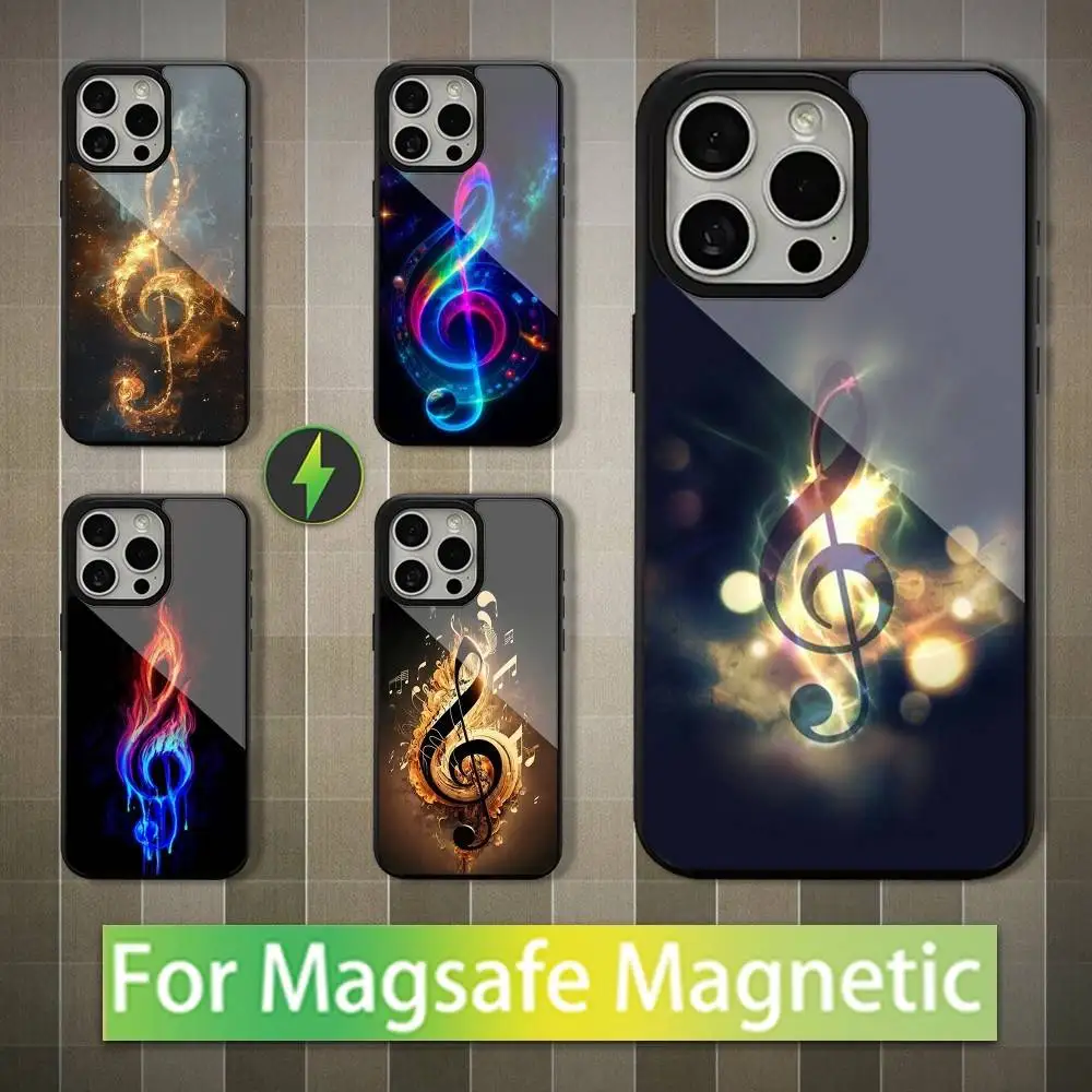 

Music Art Treble Clef Case For iPhone 13,15,17,14,Pro,Max,Plus,12,11,16,Mini, For Magsafe,Magnetic Wireless Charging