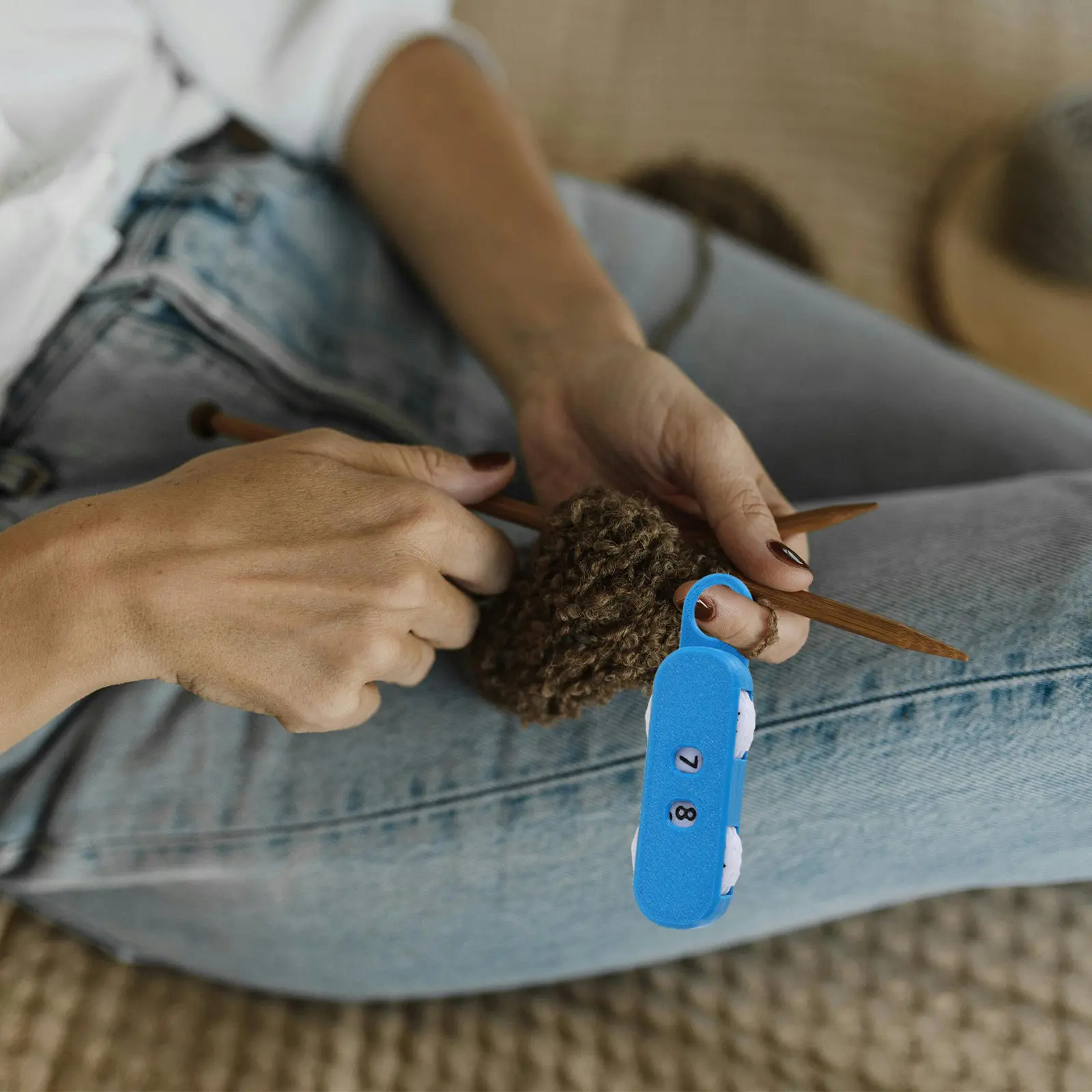 3Pcs Knitting Row Counter Manual Ring Tracker Resettable Stitch Meter Portable Barrel Row Counter for Sweater Scarf Hat Sock