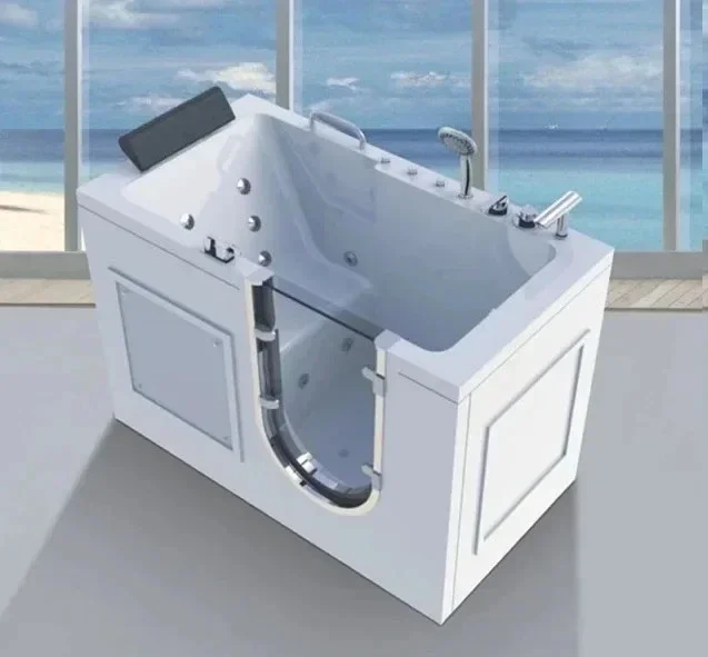 Barrier-free side door walk-in home bathtub deep soaking sitting massage constant temperature smart bathtub
