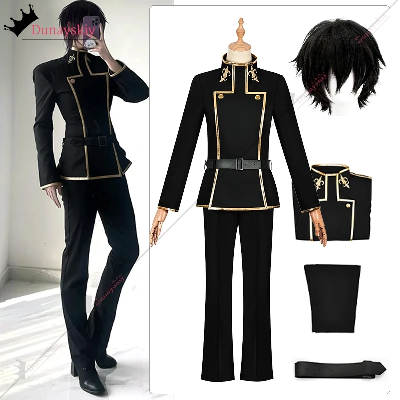 Anime Codee Geass Cosplay Costume Unisex Outfit Lelouchh Lamperougee Role-Playing Clothes Wig Set 2025Halloween Party Uniform