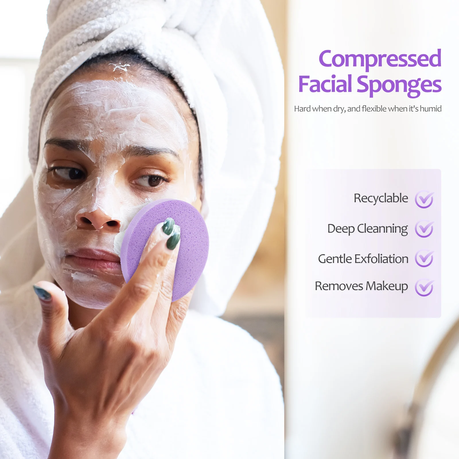 120 pçs esponjas faciais comprimidas descartáveis limpeza remoção de maquiagem esfoliante ferramentas de lavagem facial puff para cuidados com a pele