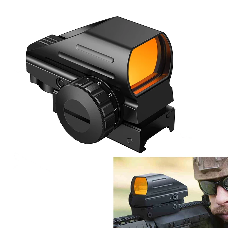 

Rifle Red Dot Sight Holographic Optic Scope Reflex Sight with 4 Reticles 20mm Rail Mount Absolute Co-Witness