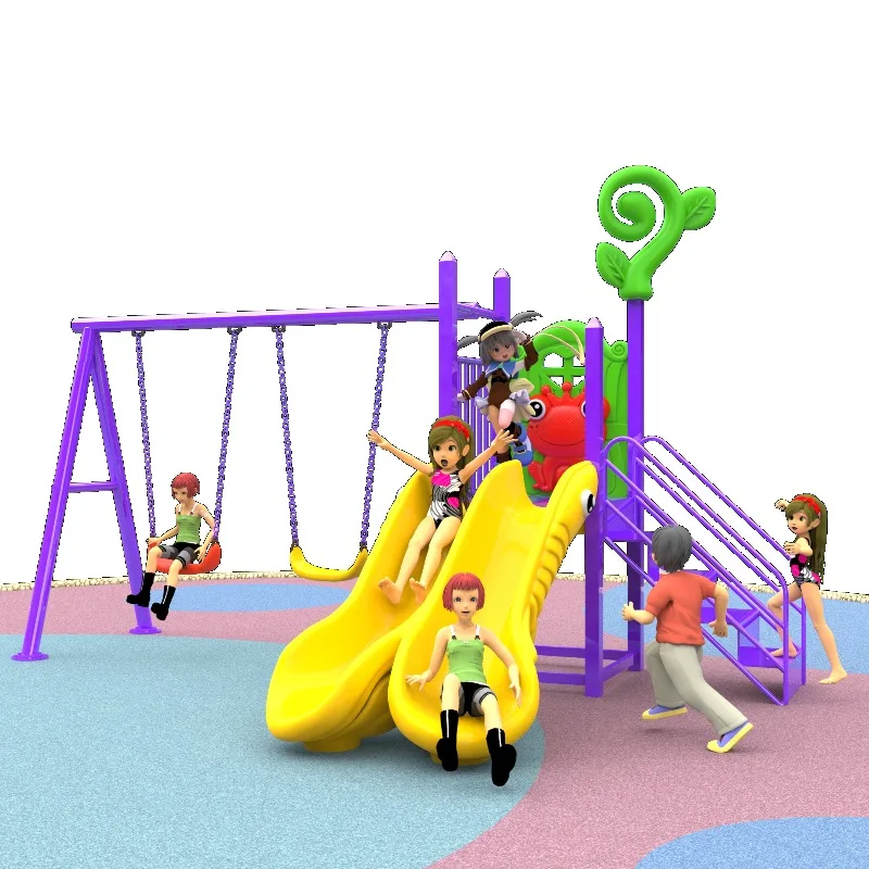 Kindergarten plastic slide outdoor playground equipment for kindergartens and adventure parks with non-slip steps