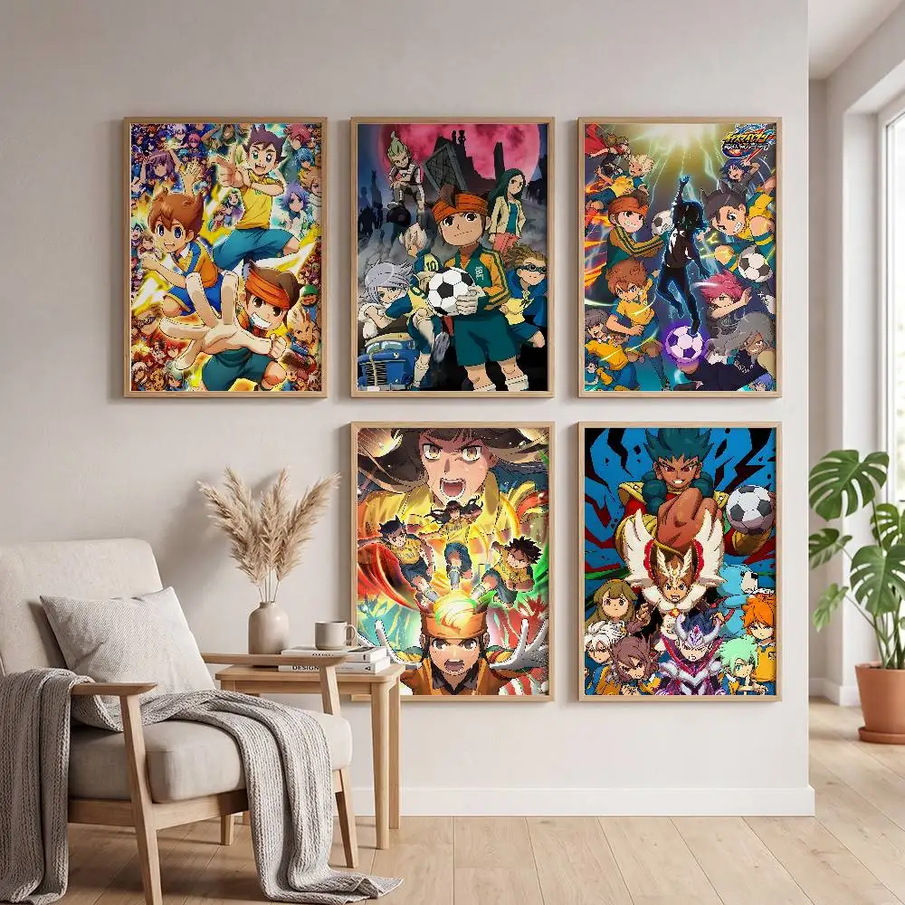 Inazuma Eleven Poster Self-adhesive Art Waterproof Paper Sticker Coffee House Bar Room Wall Decor