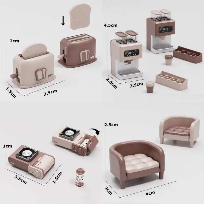 112 Miniature Dollhouse Microwave Oven Realistic Kitchen Appliance Home Furniture Pretend Play Toy for Girls Scene
