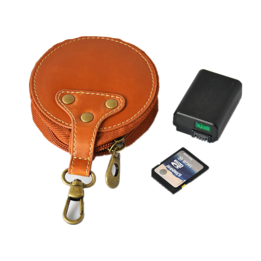Bolsa de almacenamiento de batería de filtro Vintage, bolsa protectora de cuero PU para batería de cámara DSLR sin espejo
