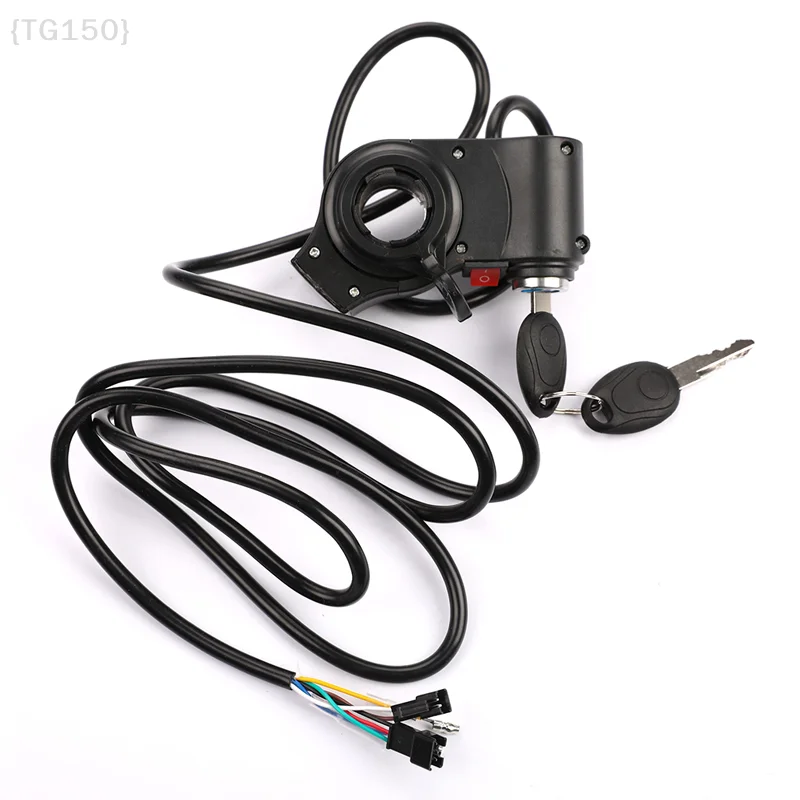 【Ja】Anti-Theft Electric Bike Throttle Grip with Ignition Key Lock Switch, Handlebar Accelerator for E-Scooter & Bicycle - view 3