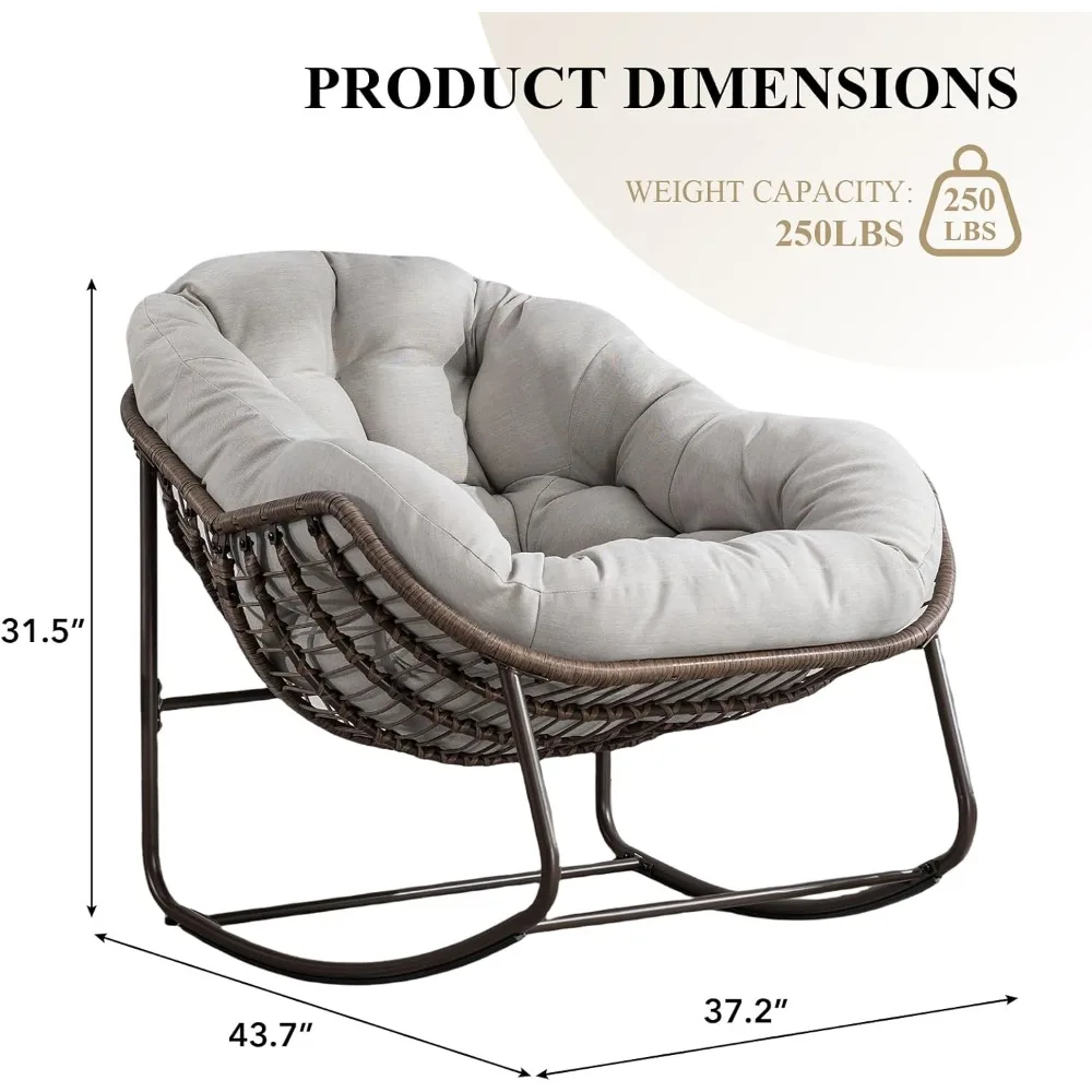 Oversized Outdoor Rocking Chairs | Rattan Papasan & Large Egg Designs for Ultimate Comfort