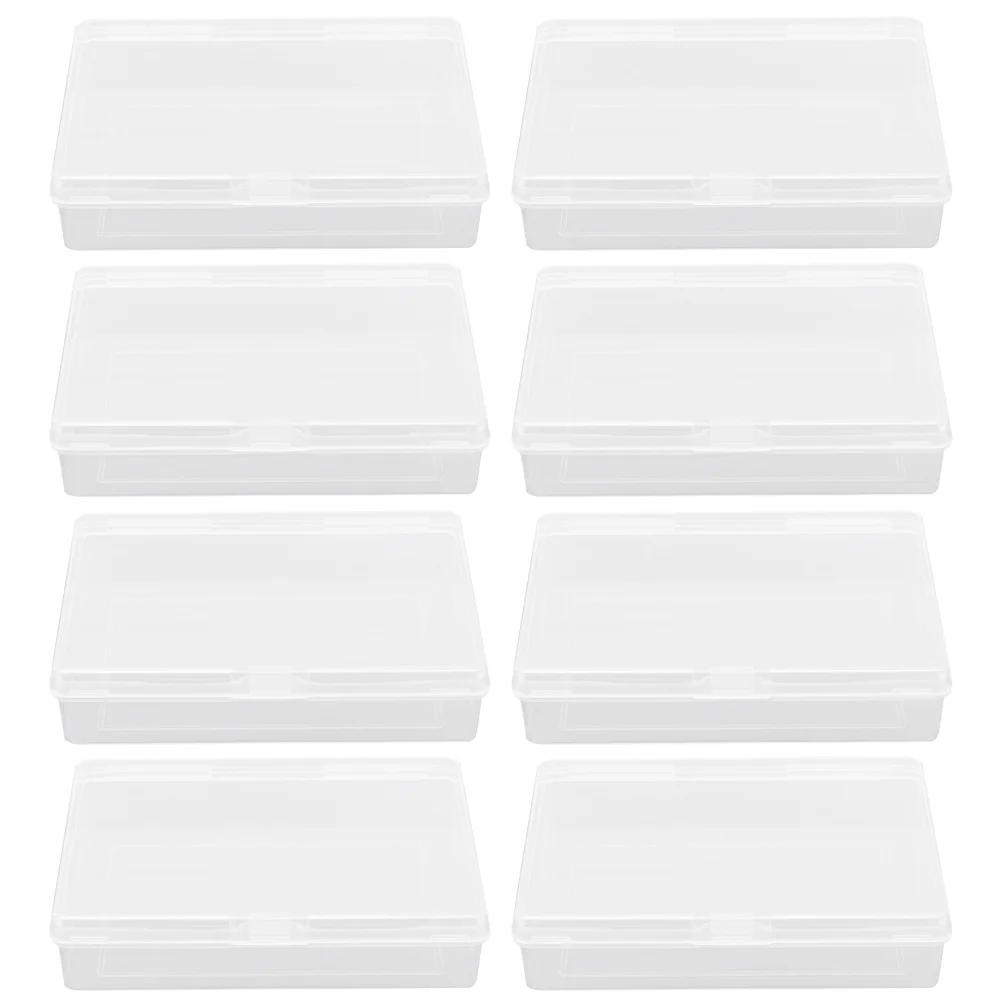 8 Pcs Storage Box Clear Boxes Small Beads Cases Cards Plastic Playing Transparent Poker Organizers