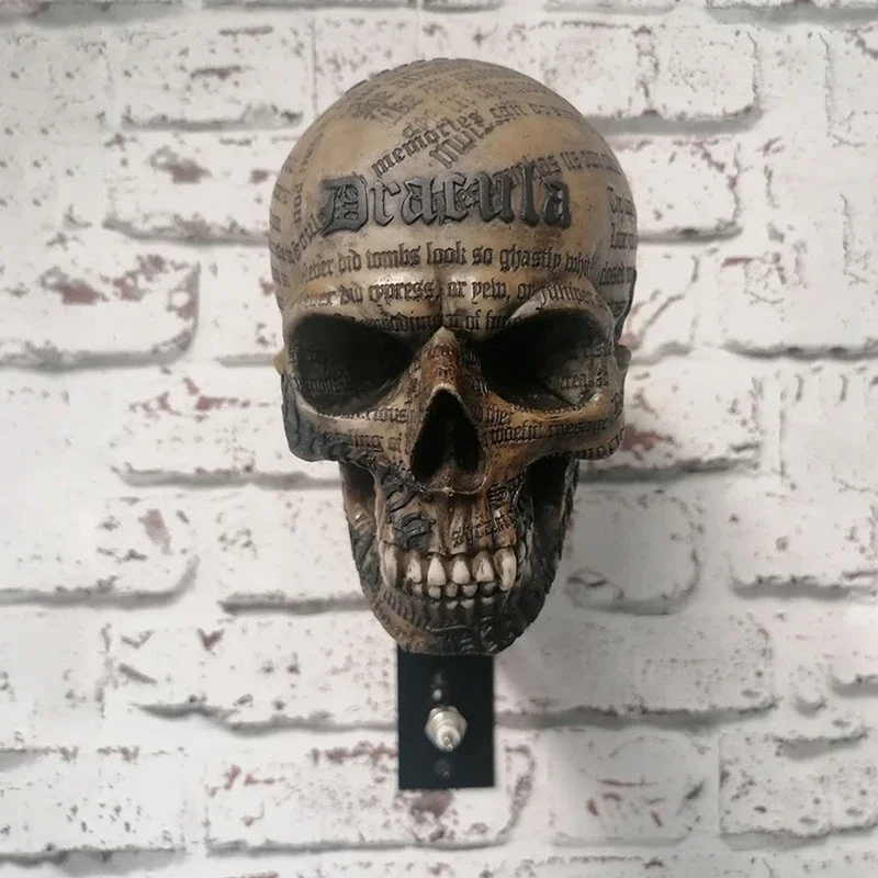 Skull Helmet Holder Wall Mount Gothic Motorcycle Helmet Display Rack Halloween Home Garage Decor