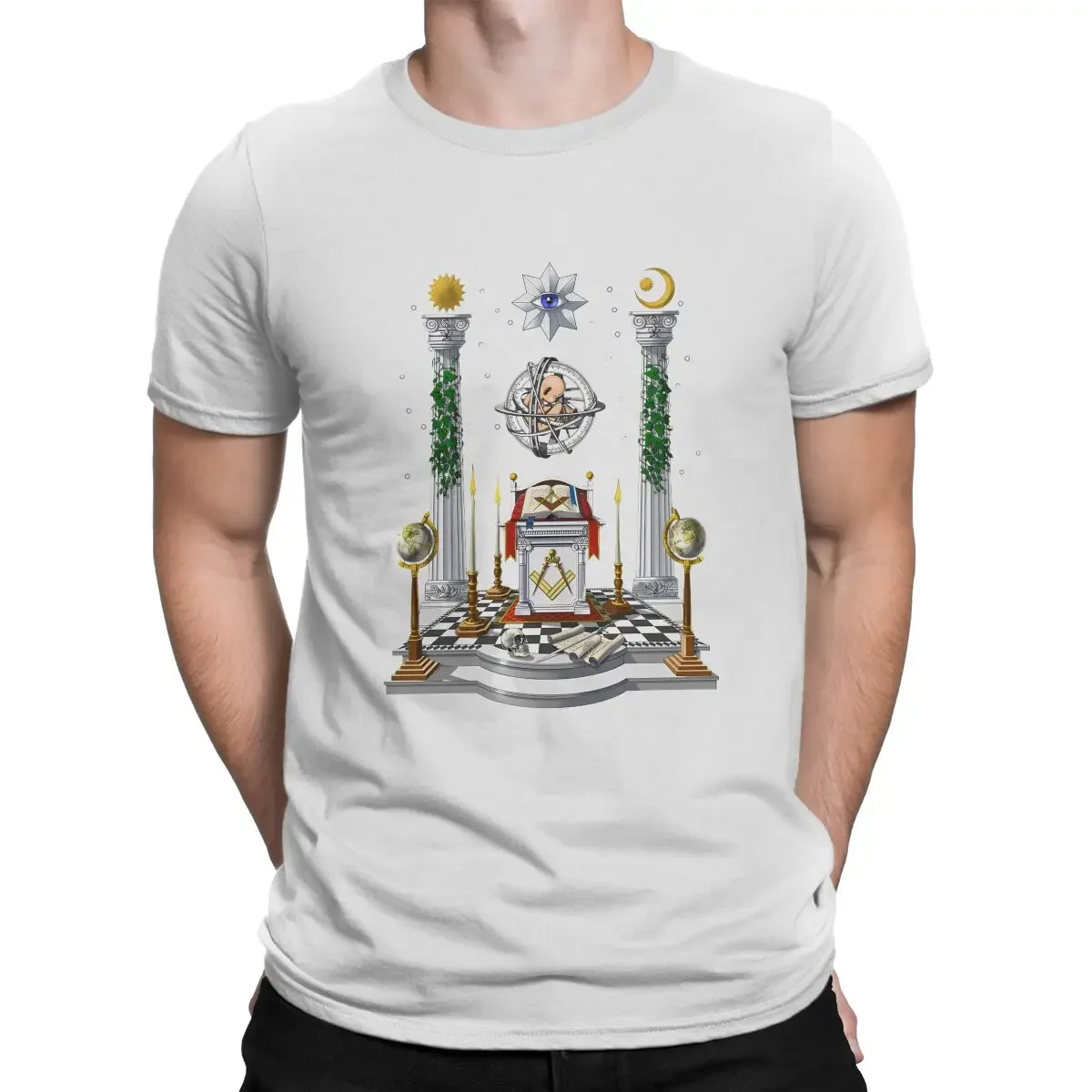 Harajuku Short Sleeve Polyester Masonic Altar  T Shirt Fashion O-Neck TShirt  oversized graphic t shirts  men clothing funny tee