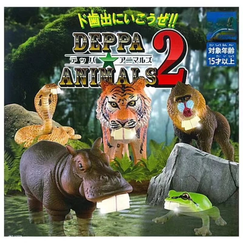 

Original Gashapon Figure Anime Cute Funny Frogs Tigers Panda Buck Teeth Deppa Animal Series Kawaii Figurine Capsule Toys Gift