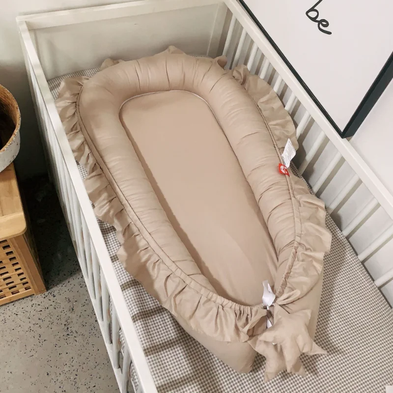 88*50*15cm Cotton Cribs Removable Sleeping Nest for Baby Bed Crib with Pillow Infant Toddler Cradle Mattress Newborn Gift