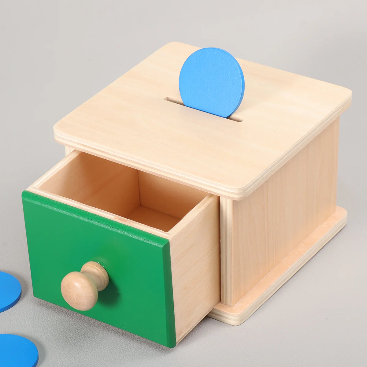 Puzzle de matériaux Montessori pour tout-petits, boîtes à monnaie pour enfants, jouets d'éducation précoce, coordination œil-main en bois