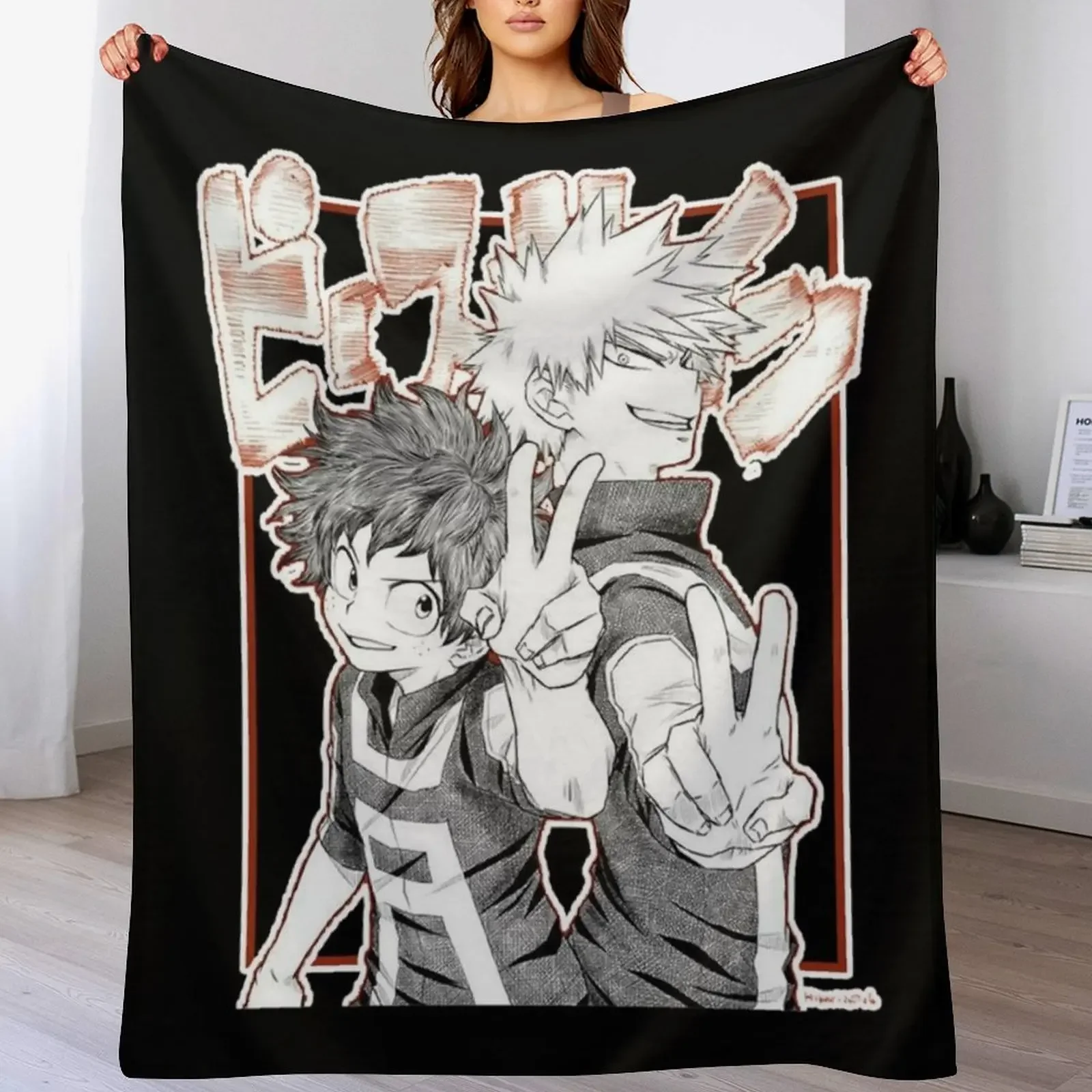 

izuku midoriya AND katsuki bakugou Throw Blanket Personalized Gift christmas decoration Comforter Luxury St Blankets