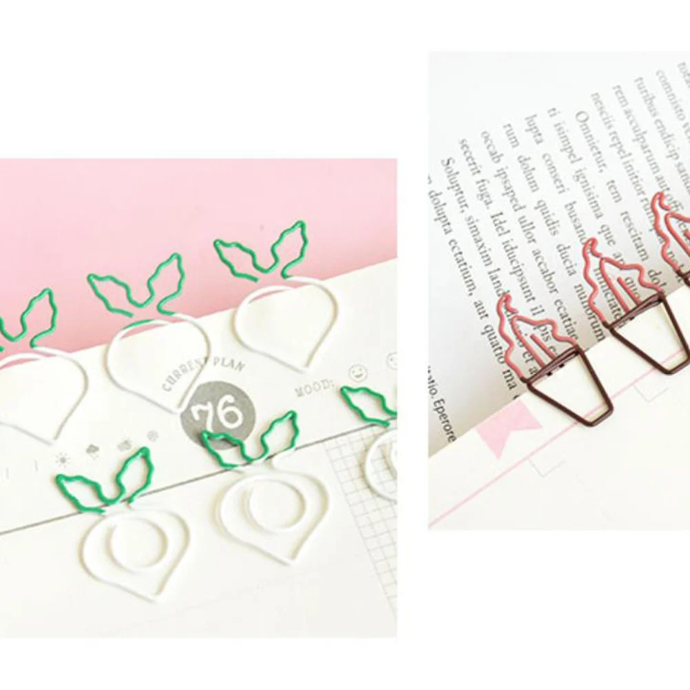 

10Pcs Creative Ice Cream Metal Paper Clips Note Holders Office School Scrapbooks Bookmark Clips Metal Clamp