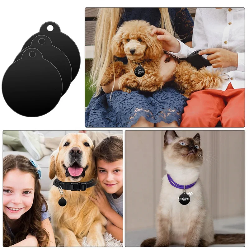 A03F-75 Pack Round Aluminum Blank Tags Black Stamping Blanks Engraving Blanks Discs Metal Blanks Keychain Dog Tag