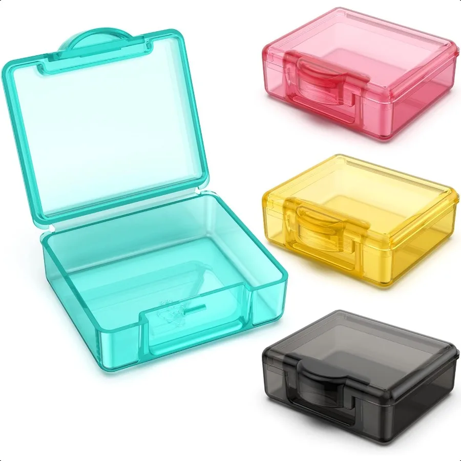 

Small Pill Box 4 pcsCute Travel Pill Organizer Case Mini Tiny Clear Plastic Storage Containers Portable for Pocket Purse
