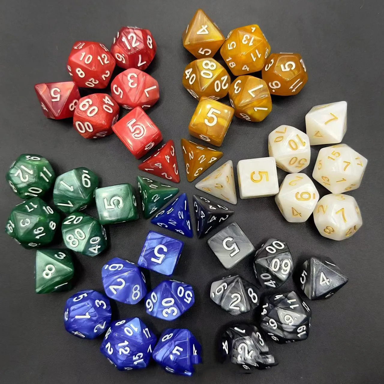 7 قطعة مجموعات النرد 16 مللي متر النرد 6 وجوه أرقام مكعبات ل Dnd مجموعة 6 وجوه النرد STZ02 #1