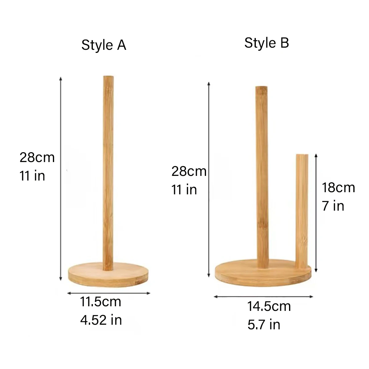 1PC Modern Wooden Kitchen Roll Paper Towel Holder Vertical Bathroom Tissue Stand Base Disposable Paper Pot Organizer For Kitchen view 6