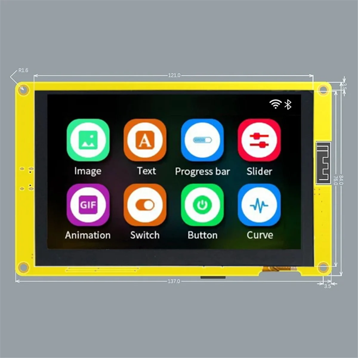 ESP32-S3 TFT HMI Smart Display com toque, WiFi, Módulo Bluetooth, 8M, PSRAM, 16M, 8M, 8M, 16M, 800x480 TN, RGB