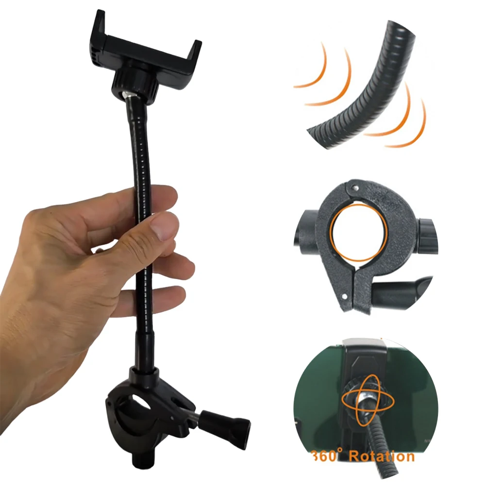 Mic Stand Phone Holder Multi-Purpose Adjustable Mic Stand Holder Gooseneck Pole Phone Music Stand Holder for Drum Mobile Phone