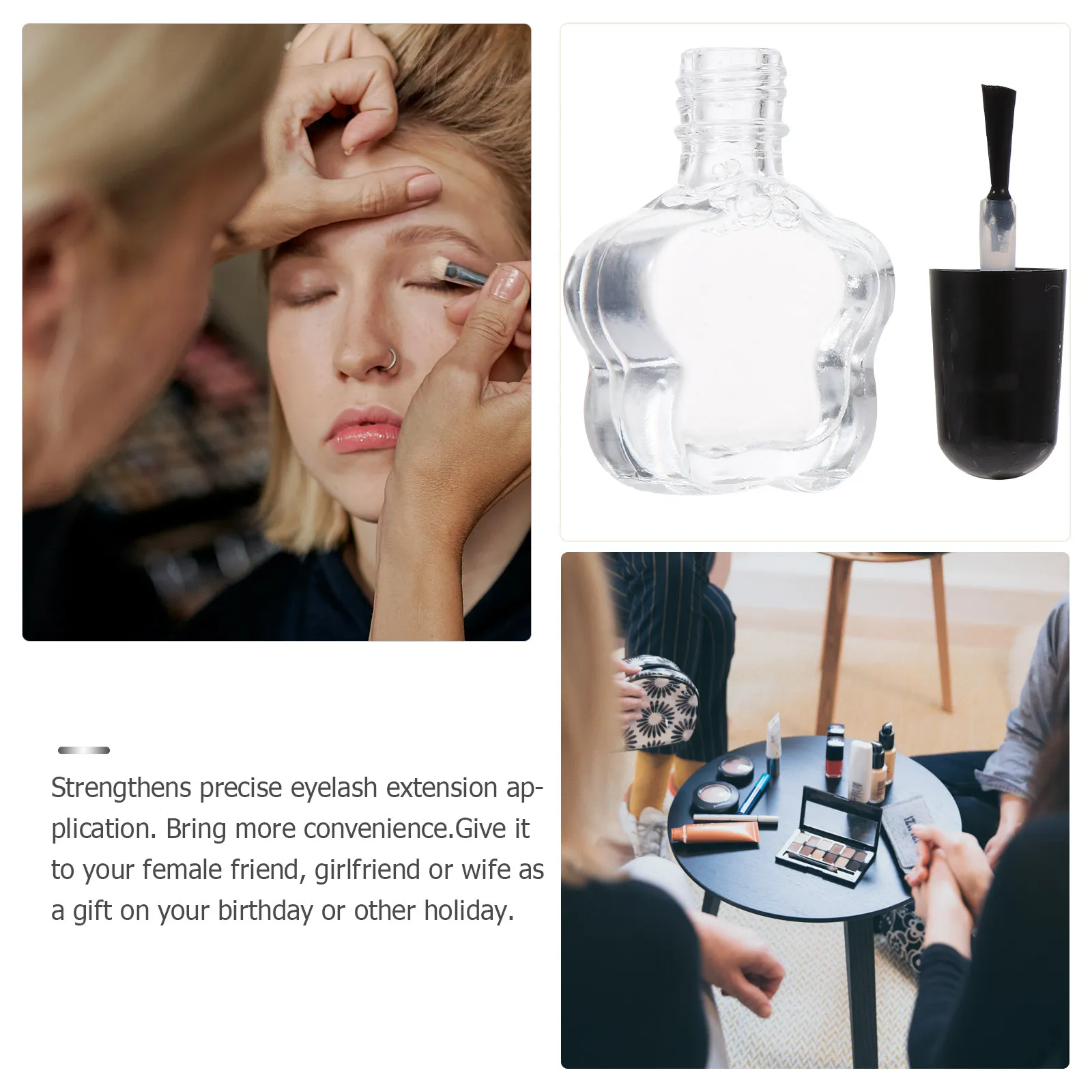 3Pcs False Eyelash Adhesive Professional Grade extension Glue Hypoallergenic Fast Setting Lightweight Portable Lash