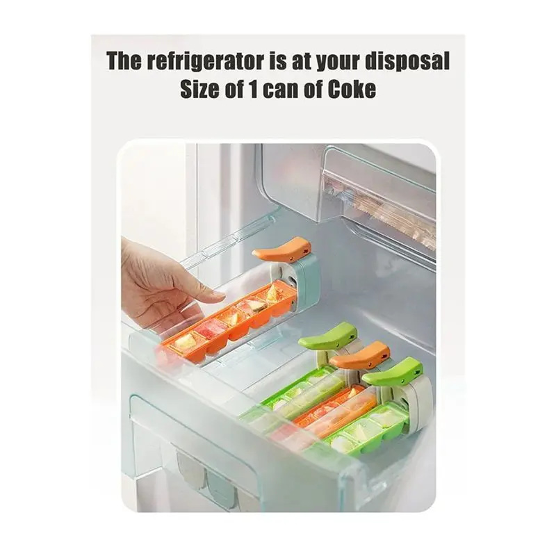 AB08-2PCS One-Handed Pressing Ice Lattice Easy To Release Freeze 6 Compartments Ice Mould Homemade Small Ice Moulds