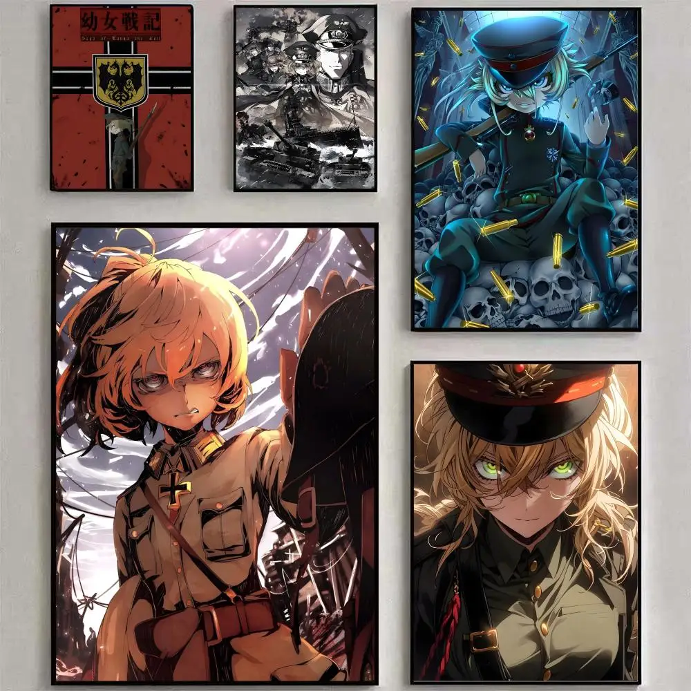 Tanya Degurechaff Anime Poster Matte Peel And Stick Self Adhesive PVC Removable Waterproof Frameless Bedroom Living Room