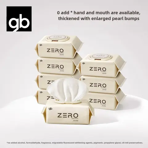 Gb ZERO 보습 0 자극 아기 젖은 티슈, 손 입 특수 농축, 쌀 에센스, EDI 순수 물