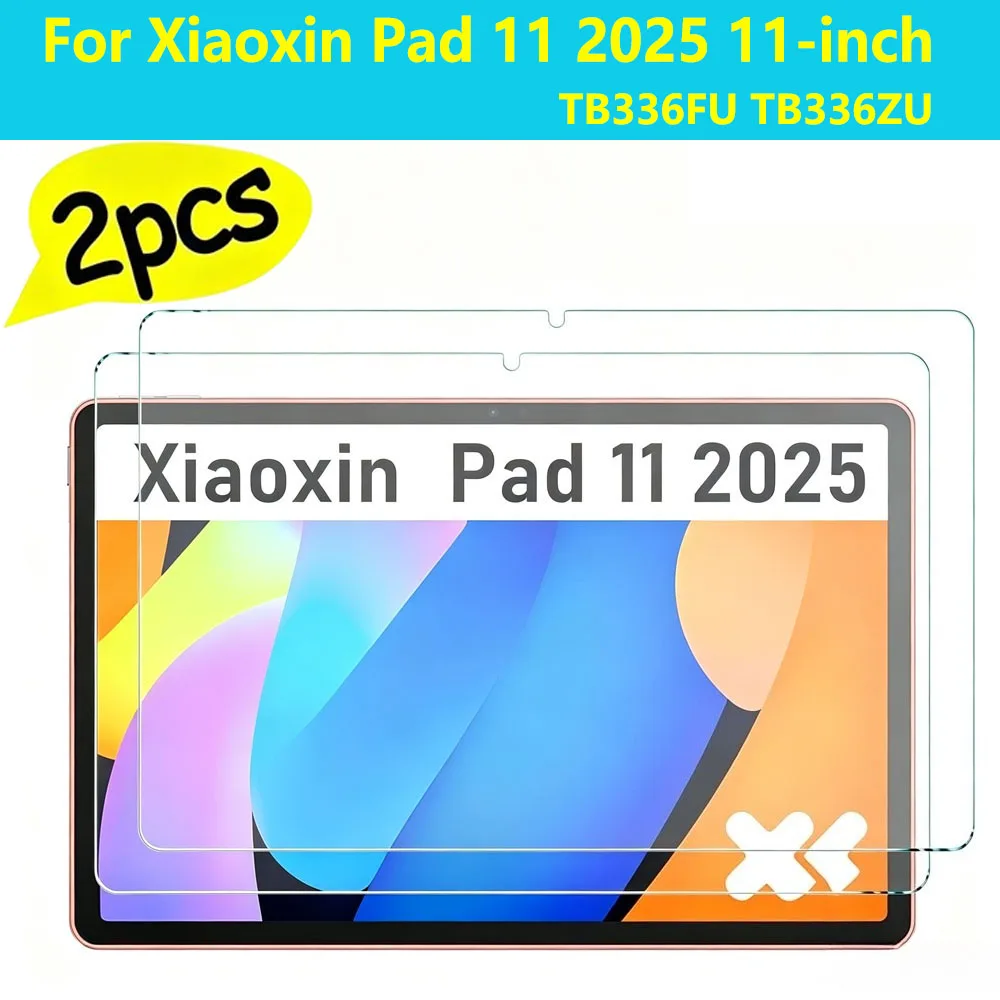 2 Pieces Scratch Proof Tempered Glass Film Screen Protector For Lenovo Xiaoxin Pad 11 2025 11-inch 5G AI Full HD Protective Film