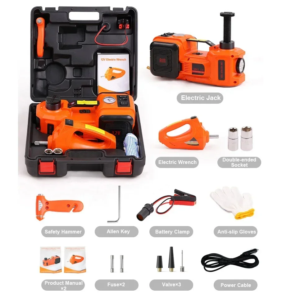 For 3 in 1 Electric Hydraulic Hidraulicas Floor Car Jack with Electric Power Wrenches lumens strong light illumination