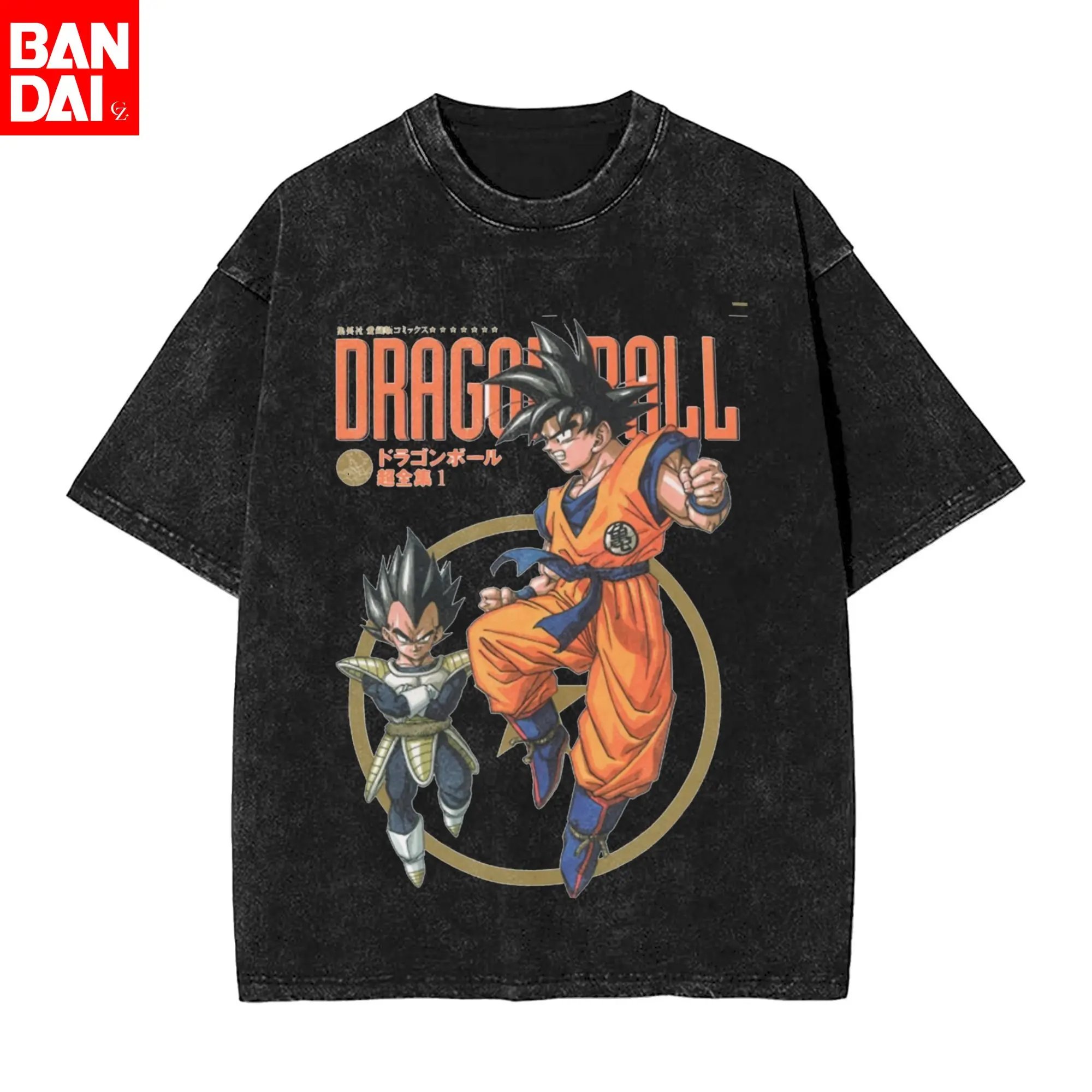 

Футболка мужская Dragon Ball Super Goku Ultra Instinct с принтом Split Design, винтажная, с эффектом потертости, черная, оверсайз, лето 2026, аниме