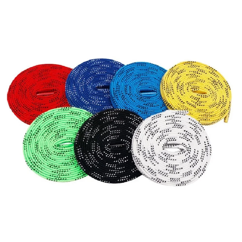 Skate Laces 8Different Length Dual Layer Braid Extra Reinforced Tips Waxed Tip Design Suit For Ice Hockey Skate Hockey Shoelace