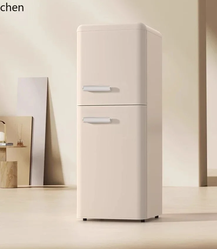 

ZML large refrigerator retro double door medium household kitchen refrigerated and frozen mini