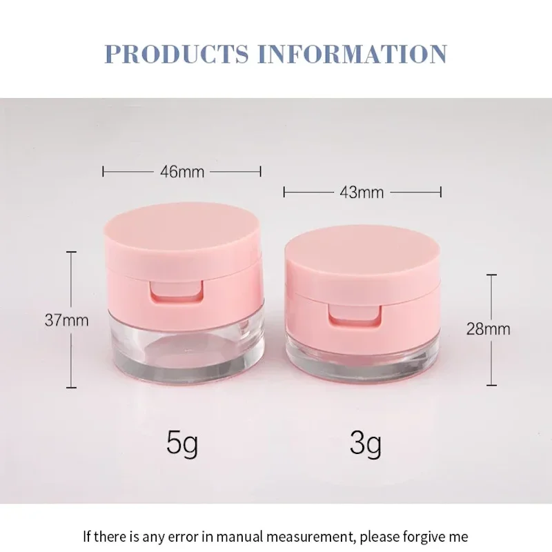1 Stuks 3G/5G Draagbare Plastic Poeder Doos Handheld Lege Losse Poeder Pot Met Zeef Cosmetische Reizen make-up Pot Zeef Container