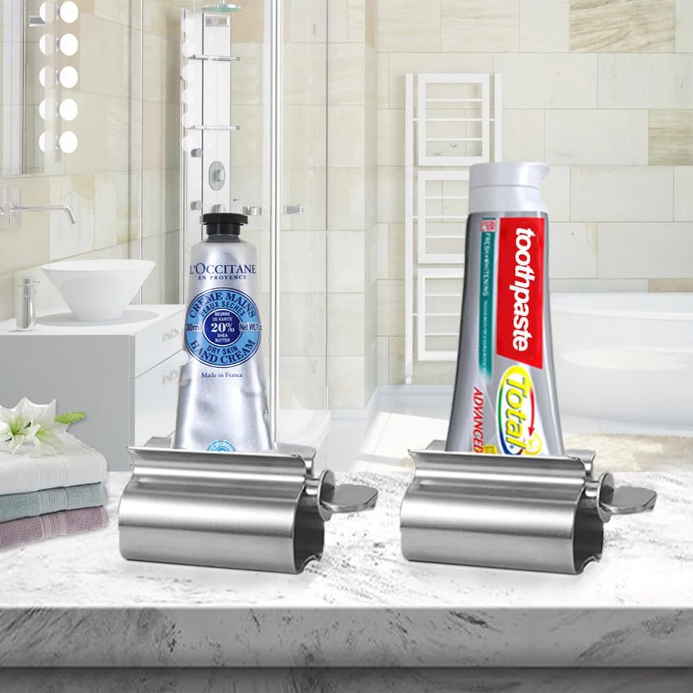 304 Stainless Steel Manual Toothpaste Squeezer Tube Roller Wringer Bathroom Lazy Tool for Cream Paste Home Use