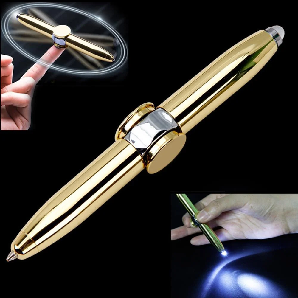 STONEGO Relieve Stress Spinner Pen Stonego Gyroscope Decompression Light Ball Pen Shape Finger Gyro Writing Pen