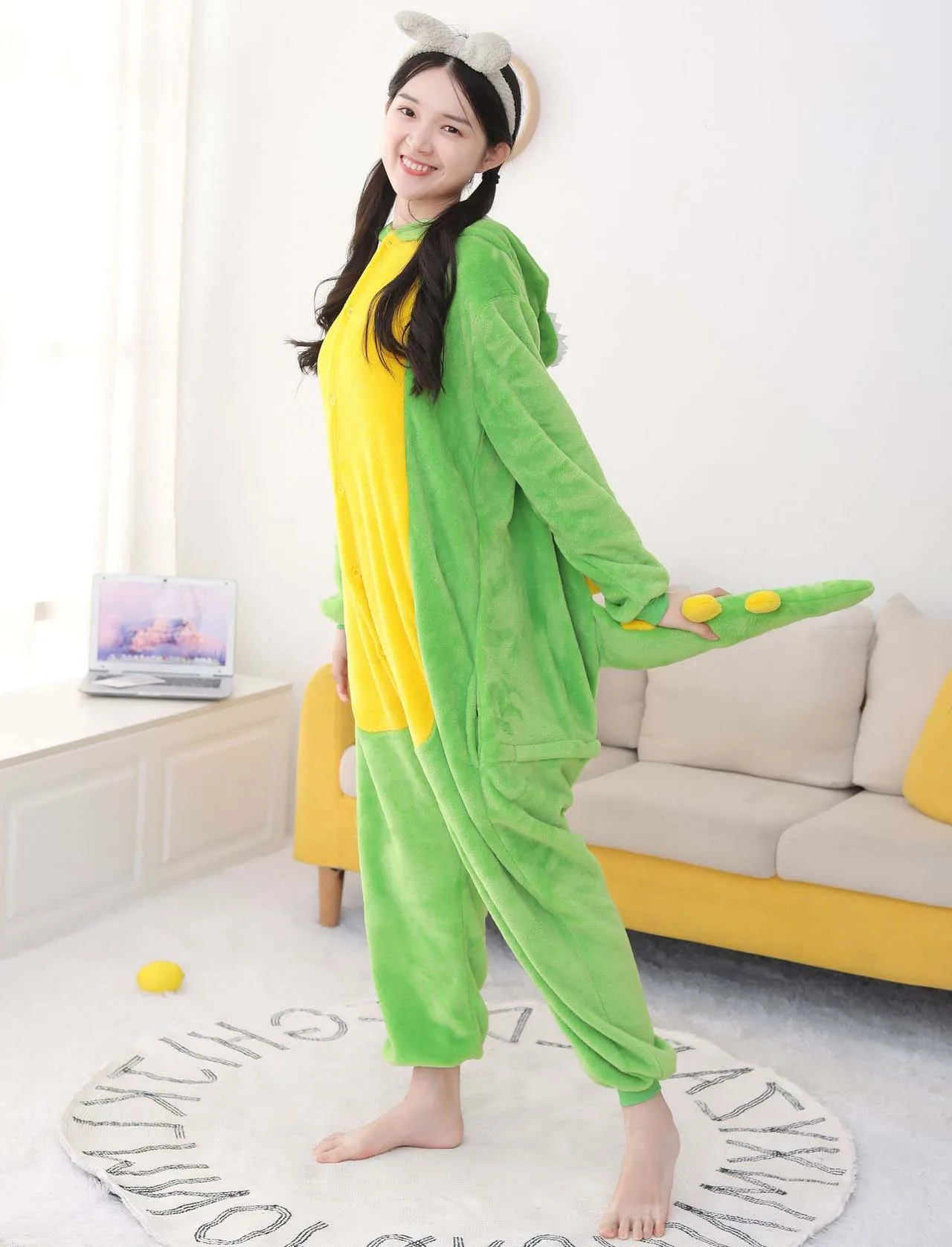 Adults Dinosaur Onesie Animal Halloween Christmas Anime Cosplay Costumes One Piece Cartoon Pajamas for Women and Men image 6