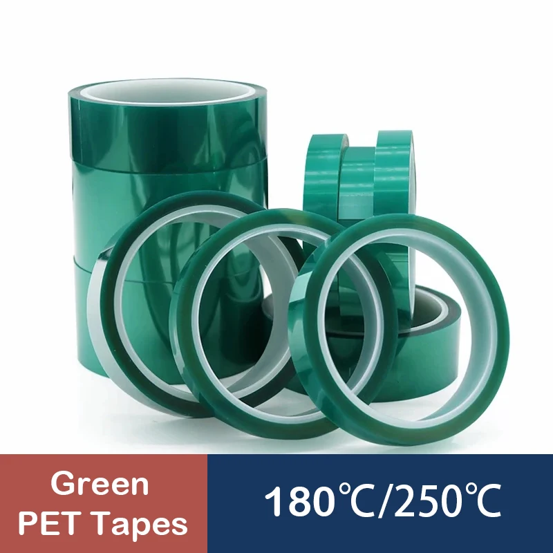 

1~5 Roll Green PET Film Tape 5~50mm High Temperature Heat Resistant PCB Solder SMT Plating Shield Insulation Protection