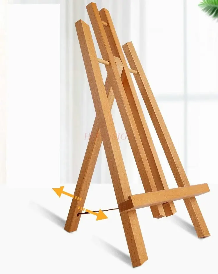 adjustable lifting wooden stand for beginners in painting，Desktop desktop easel stand, foldable sketch oil painting easel,