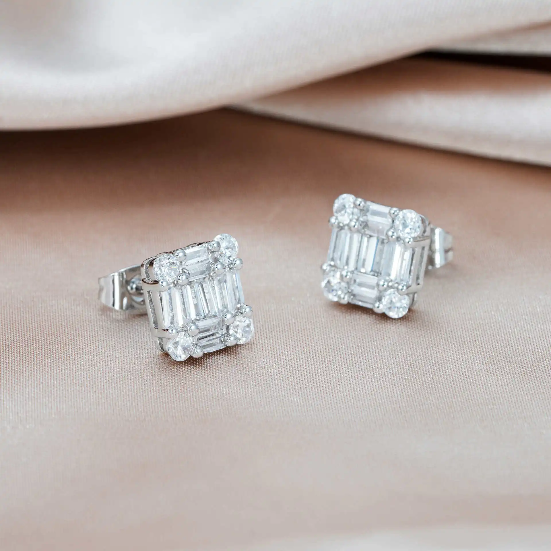 

Emerald Cut Earrings Zircon Large Carat Emerald Zircon Earring High Luxury 925 Sterling Silver Stud Earrings